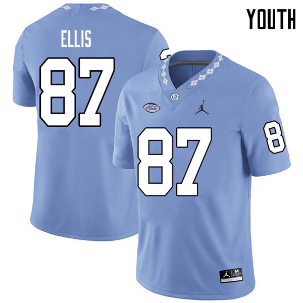 Jordan Brand Youth #87 Greg Ellis North Carolina Tar Heels College Football Jerseys Sale-Carolina Bl